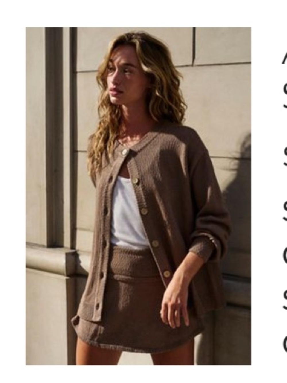 Free People Dusty Cocoa Knit Sweater Skort Set - Brown
